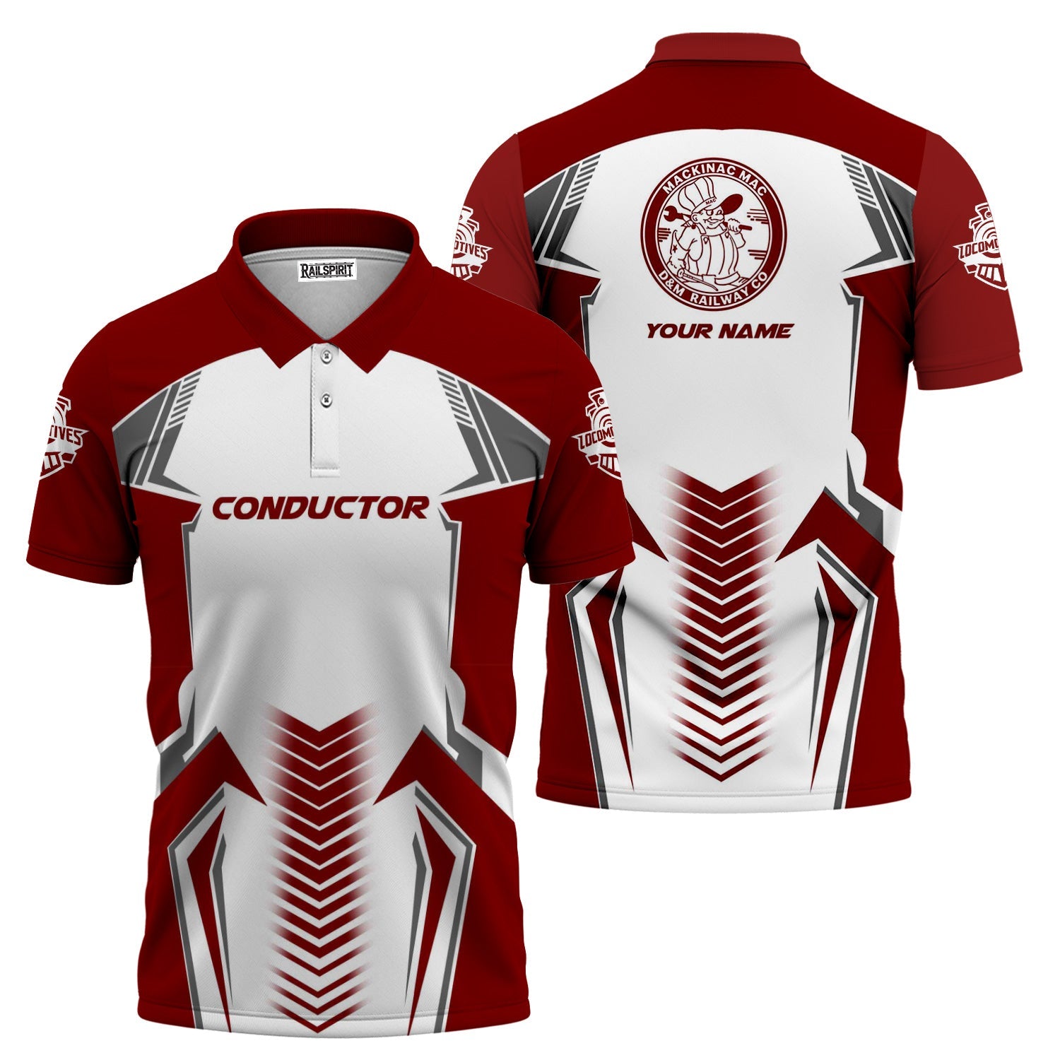 Railspirit Personalized Detroit & Mackinac Railroad Polo Shirt Standout Style with Custom Position Train Shirt