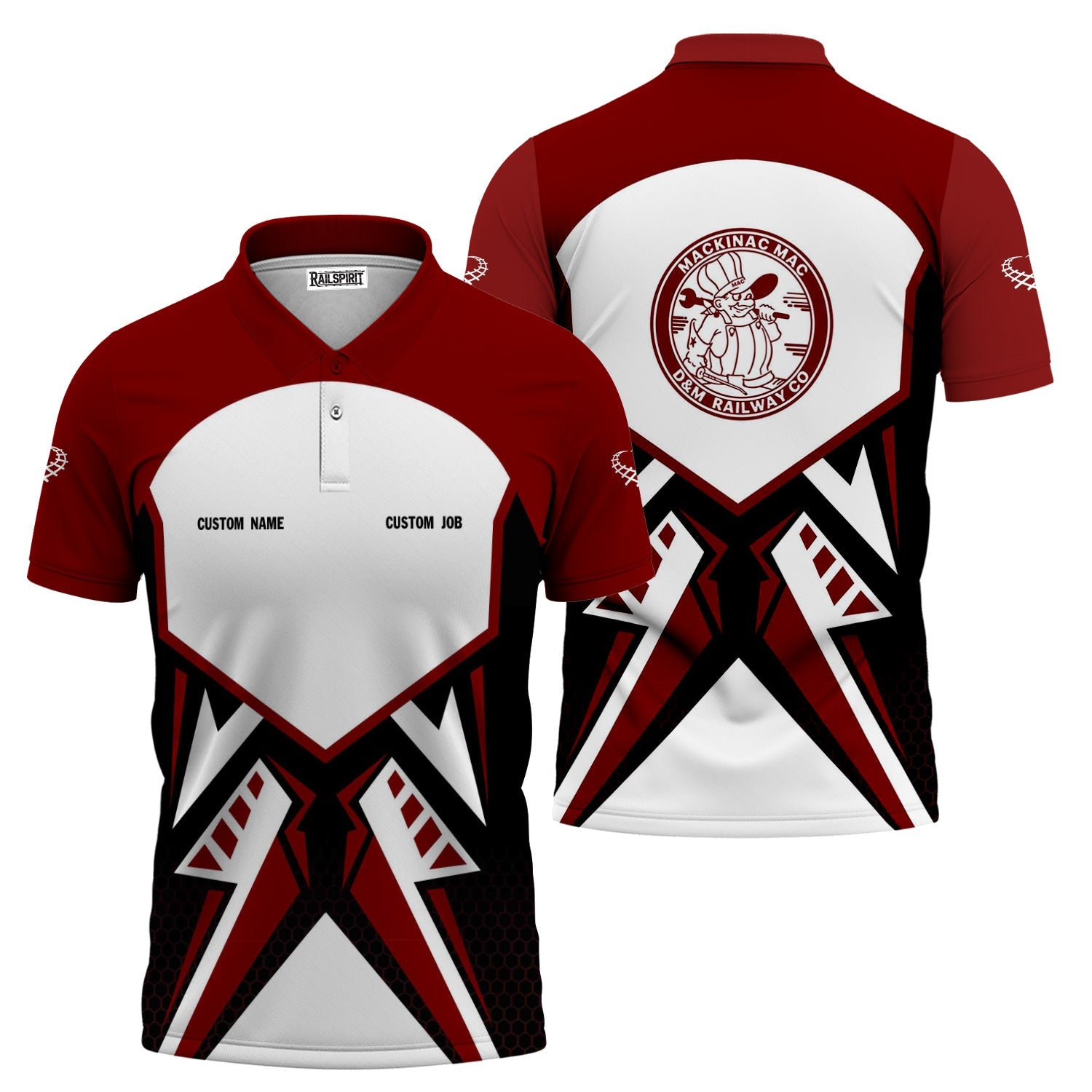 Railspirit Personalized Detroit & Mackinac Railroad Polo Shirt Vibriant Style with Custom Position Train Shirt