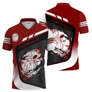 Railspirit Personalized Detroit & Mackinac Railroad Polo Shirt Ripped Texture Style Train Shirt For Railroad Fanatic