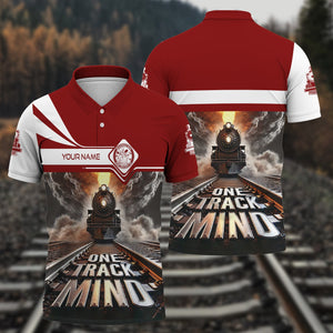 Railspirit Personalized Detroit & Mackinac Railroad Polo Shirt One Track Mind Train Printed Shirt