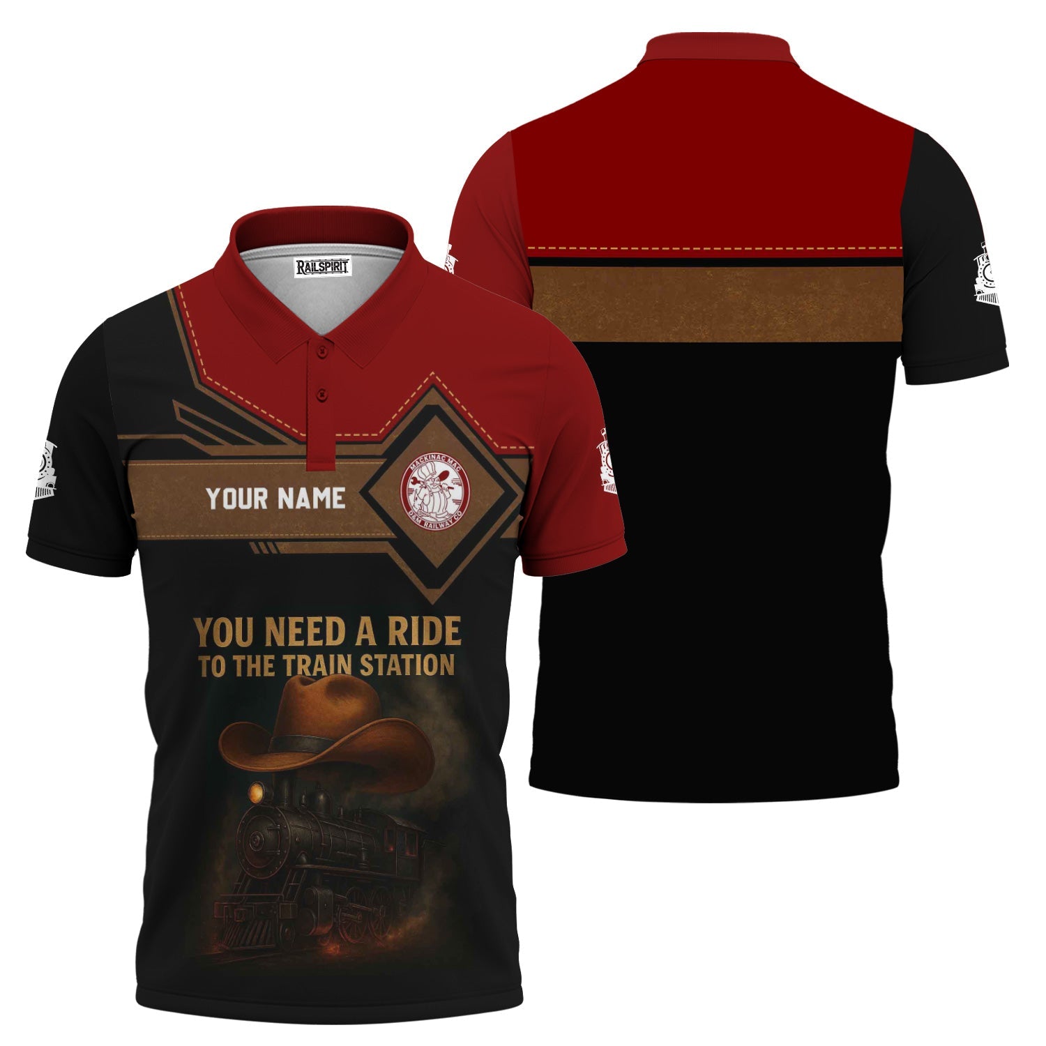 Railspirit Personalized Detroit & Mackinac Railroad Polo Shirt You Need A Ride To The Train Station Shirt For Train Lovers