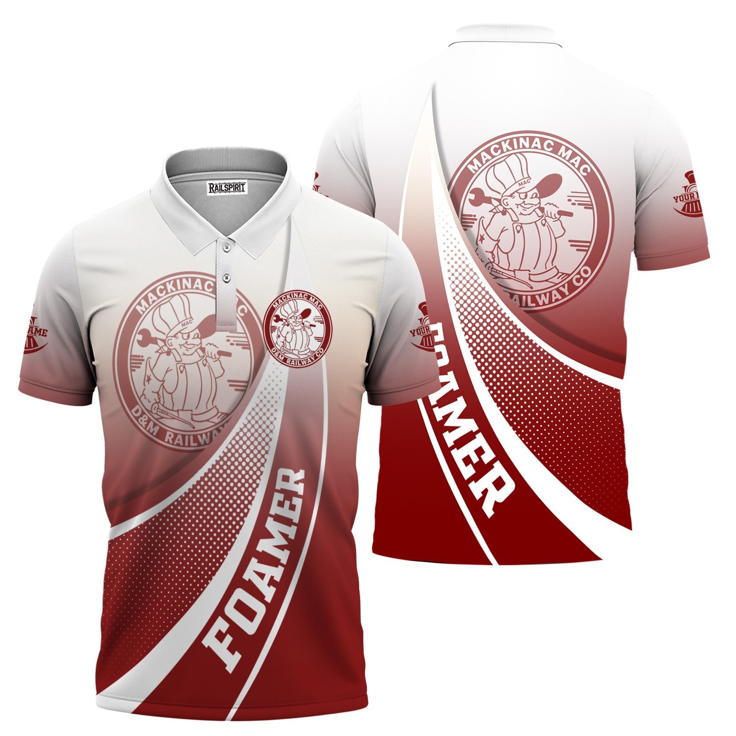 Railspirit Personalized Detroit & Mackinac Railroad Polo Shirt Railway-Themed Style Shirt Gift Idea For Trainspotter