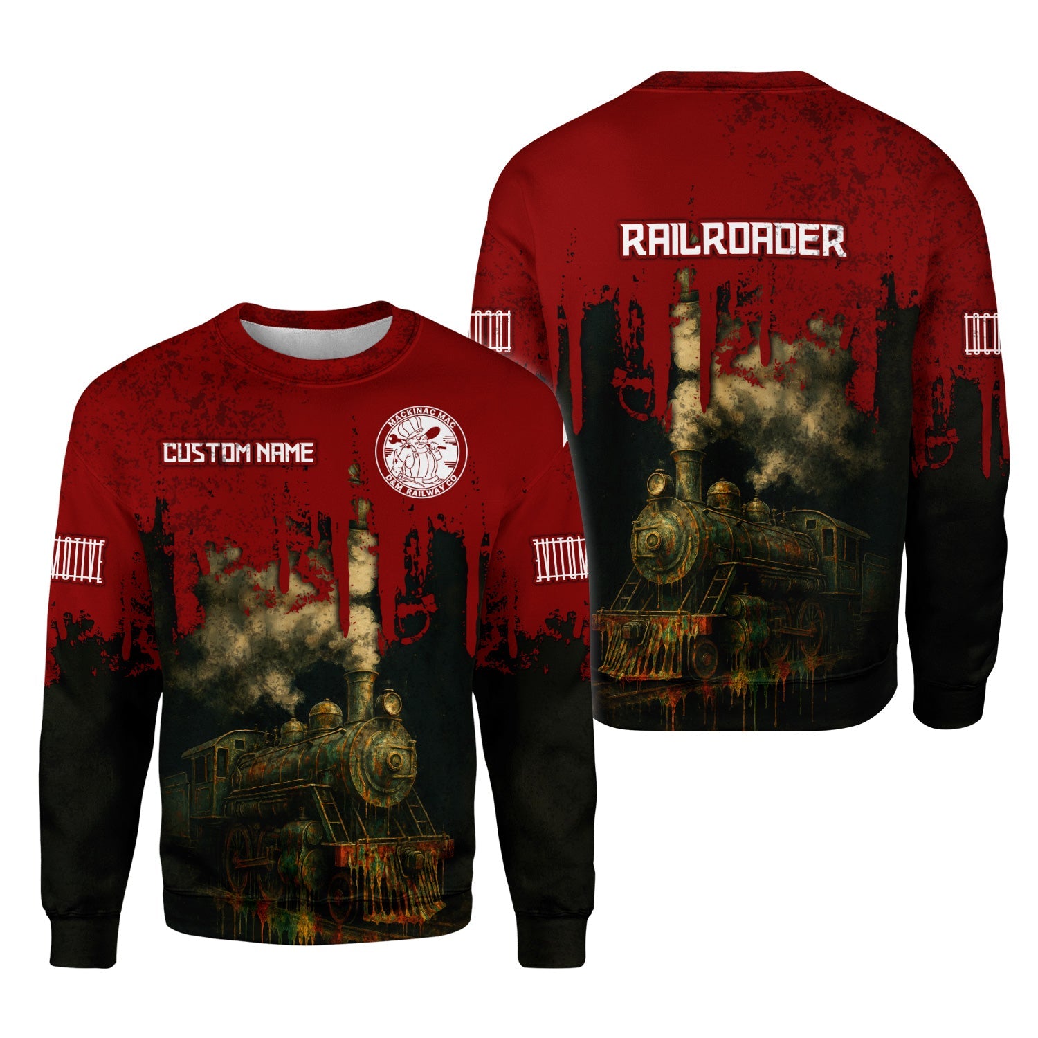 Railspirit Personalized Detroit & Mackinac Railroad Sweatshirt Vintage Train Art Style Shirt For Locomotive Fans