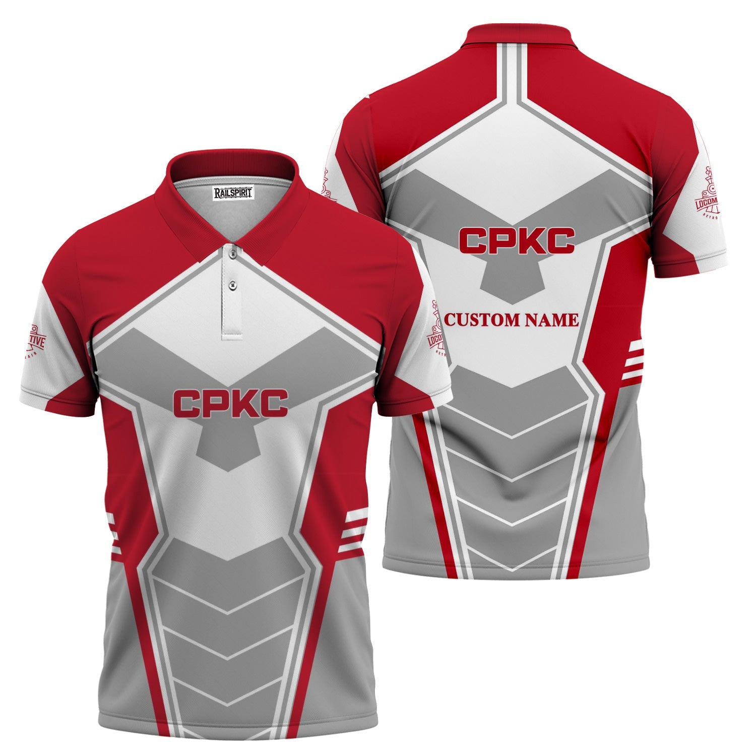 Railspirit Personalized Canadian Pacific Kansas City Polo Shirt Engine-Inspired Style CPKC Train Shirt for Railroad Fanatic