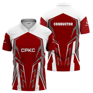 Railspirit Personalized Canadian Pacific Kansas City Polo Shirt Futuristic Design with Custom Job CPKC Train Shirt