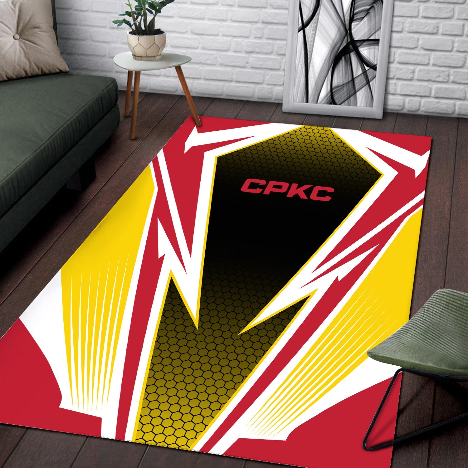 Railspirit Canadian Pacific Kansas City Area Rug Lightning Graphic Style CPKC Rug Gift Idea For Train Lover