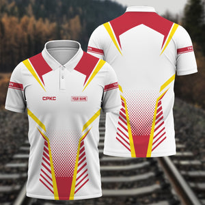 Railspirit Personalized Canadian Pacific Kansas City Polo Shirt Unisex CPKC Train Shirt All Over Print
