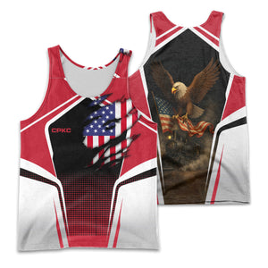 Railspirit Personalized Canadian Pacific Kansas City Men Tank Top American Eagle Vintage Train CPKC Shirt