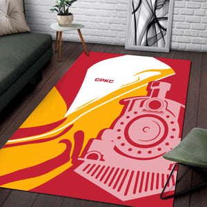 Railspirit Canadian Pacific Kansas City Area Rug Flame-Inspired Style CPKC Rug Gift Idea For Train Lovers