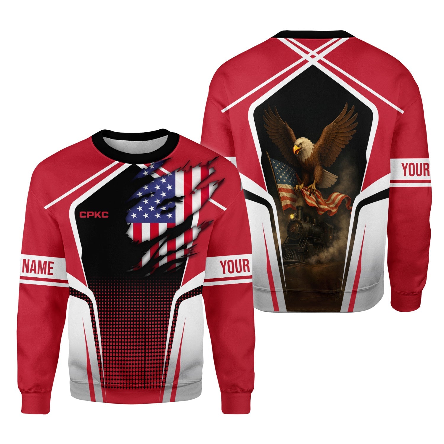 Railspirit Personalized Canadian Pacific Kansas City Sweatshirt American Eagle Vintage Train CPKC Shirt