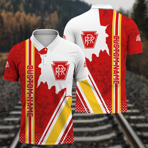 Railspirit Personalized Pennsylvania Railroad Polo Shirt All Over Printed Unisex Shirt