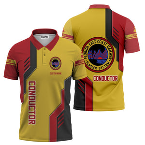 Railspirit Personalized Florida East Coast Railway Polo Shirt Unique Railway Style with Custom Job Train Shirt