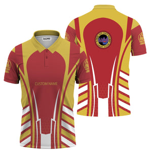 Railspirit Personalized Florida East Coast Railway Polo Shirt Striped Railroad Style Train Shirt All Over Print