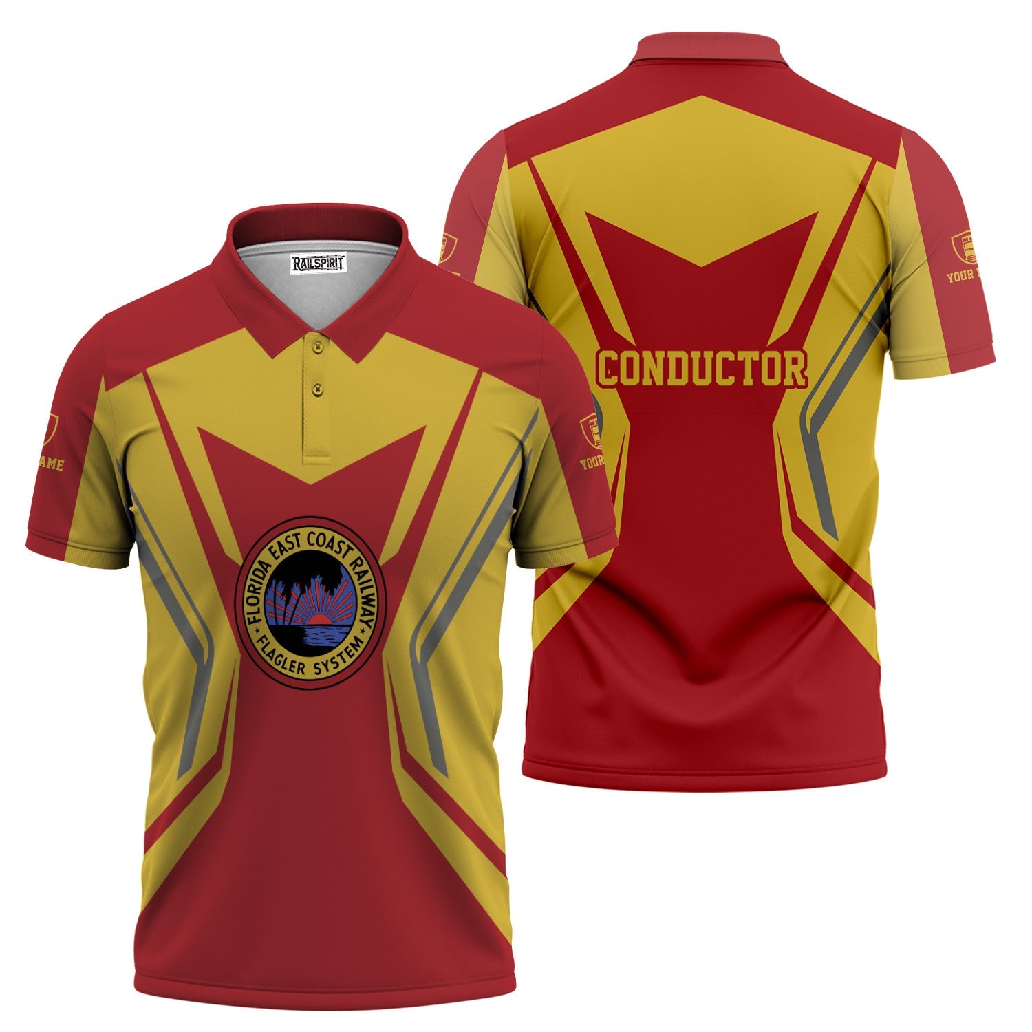 Railspirit Personalized Florida East Coast Railway Polo Shirt Unique Style with Custom Job Train Shirt