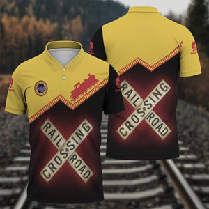 Railspirit Personalized Florida East Coast Railway Polo Shirt Railroad Crossing Printed Train Track Shirt