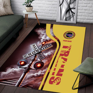 Railspirit Personalized Florida East Coast Railway Area Rug Railroad Crossing Sign Rug All Over Print