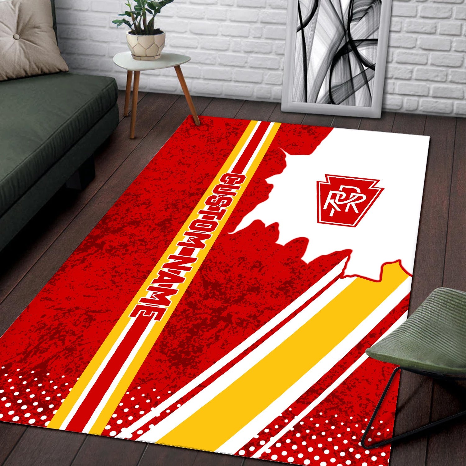 Railspirit Personalized Pennsylvania Railroad Area Rug Vintage All Over Printed Rug