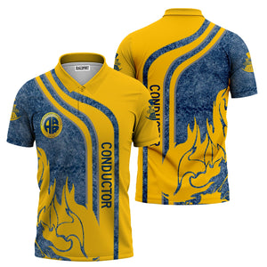 Railspirit Personalized Alaska Railroad Polo Shirt Flame Design with Custom Job Position Train Shirt