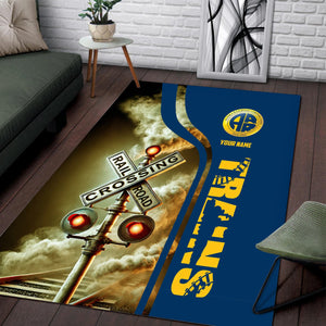 Railspirit Personalized Alaska Railroad Area Rug Railroad Crossing Sign Rug All Over Print