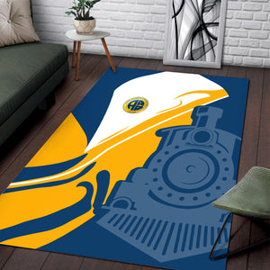 Railspirit Alaska Railroad Area Rug Flame-Inspired Style Rug Gift Idea For Train Lovers