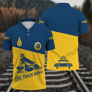 Railspirit Personalized Alaska Railroad Polo Shirt One Track Mind Unisex Train Shirt Gift Idea For Train Lover