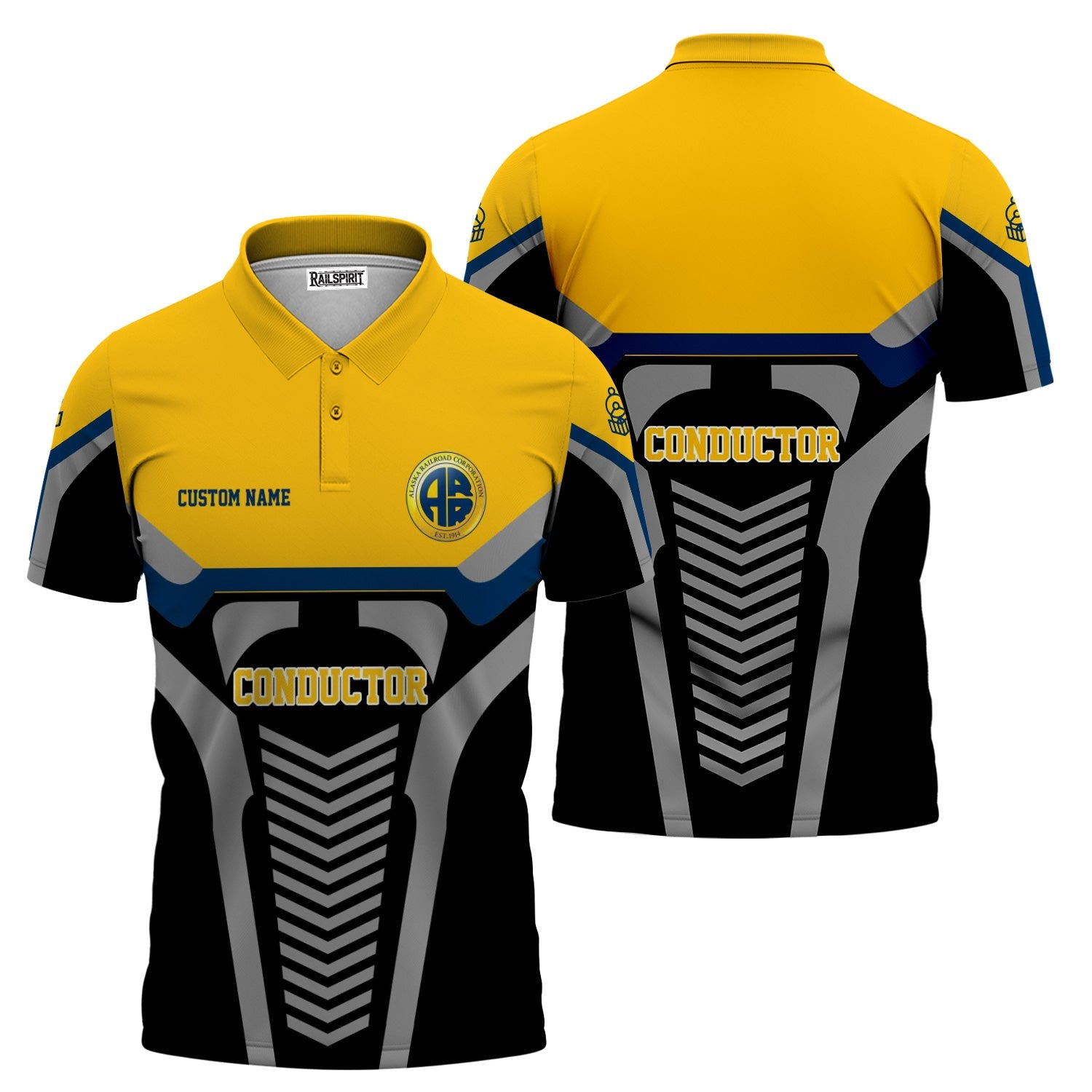 Railspirit Personalized Alaska Railroad Polo Shirt Track-Inspired with Custom Job Position  Train Shirt