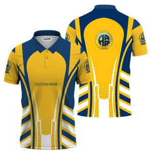 Railspirit Personalized Alaska Railroad Polo Shirt Striped Railroad Style Train Shirt All Over Print