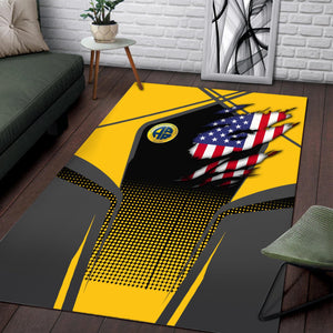 Railspirit Personalized Alaska Railroad Area Rug American Eagle Vintage Train Rug