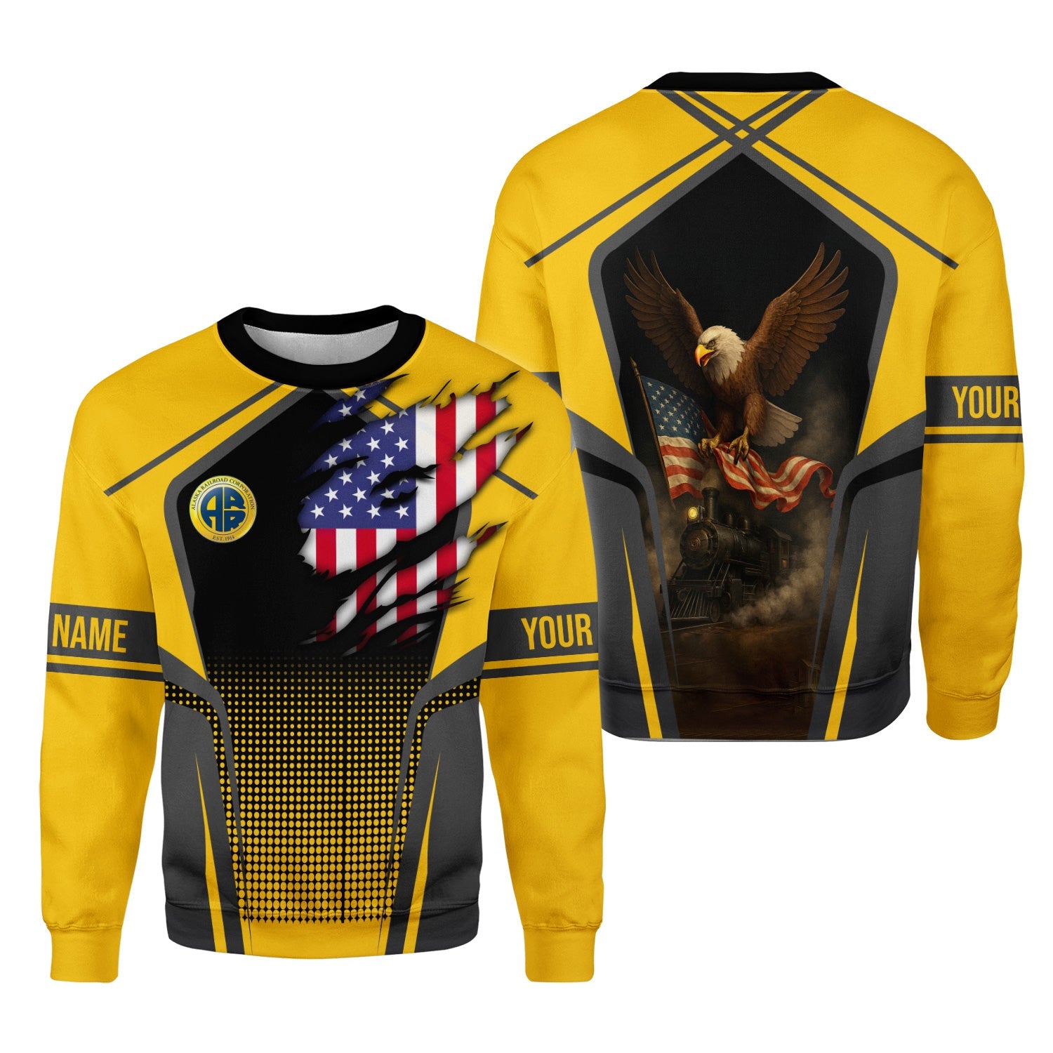 Railspirit Personalized Alaska Railroad Sweatshirt American Eagle Vintage Train Shirt