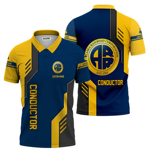 Railspirit Personalized Alaska Railroad Polo Shirt Unique Railway Style with Custom Job Train Shirt