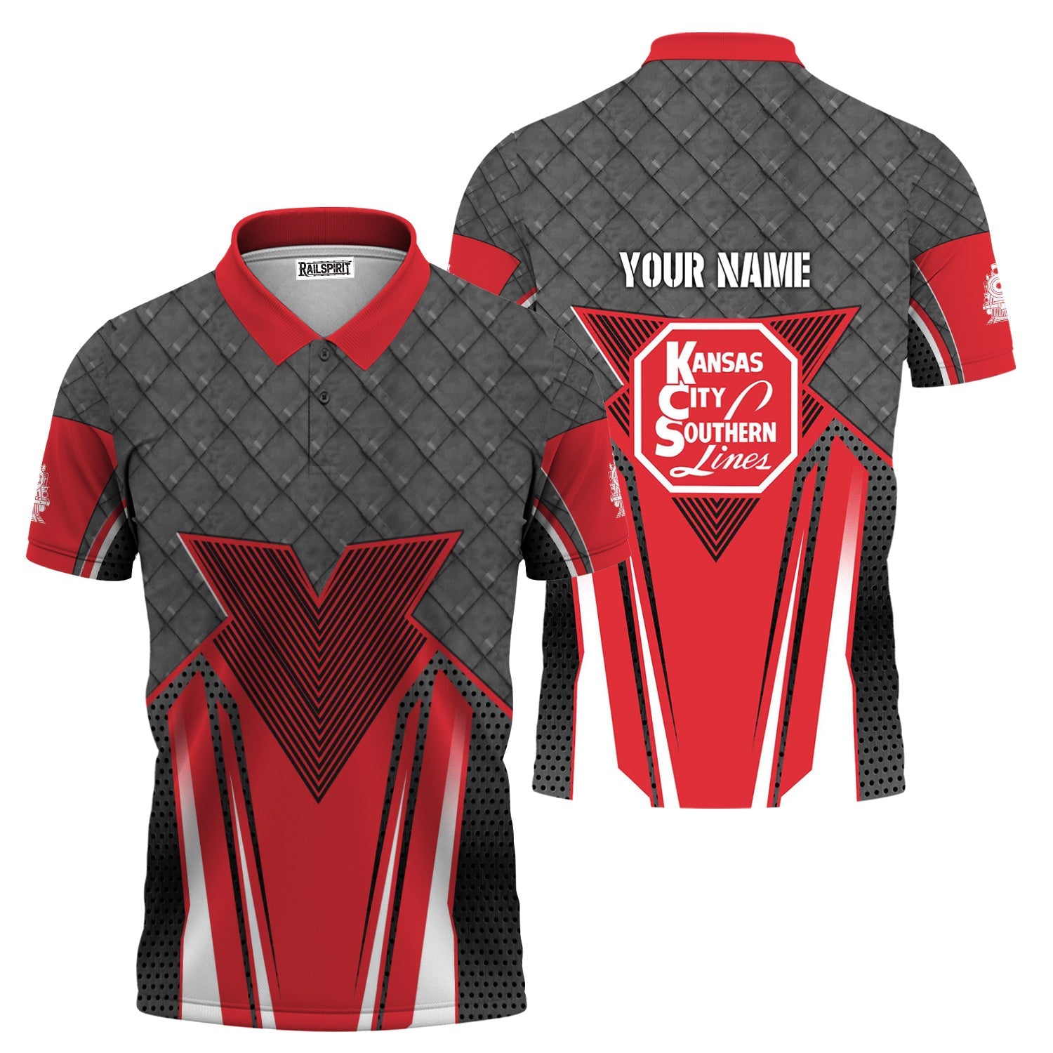 Railspirit Personalized Kansas City Southern Polo Shirt Rugged Steel Vibes Train Shirt All Over Print