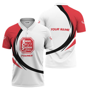 Railspirit Personalized Kansas City Southern Polo Shirt Unique Graphic Style Shirt For Train Enthusiasts