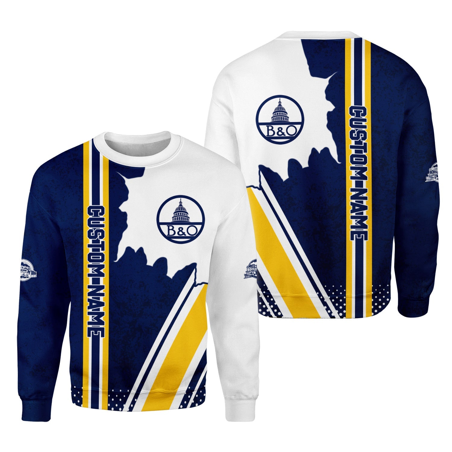 Railspirit Personalized Baltimore and Ohio Railroad Sweatshirt B&O All Over Printed Unisex Shirt