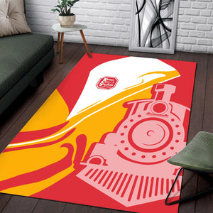 Railspirit Kansas City Southern Area Rug Flame-Inspired Style Rug Gift Idea For Train Lovers