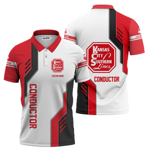 Railspirit Personalized Kansas City Southern Polo Shirt Unique Railway Style with Custom Job Train Shirt