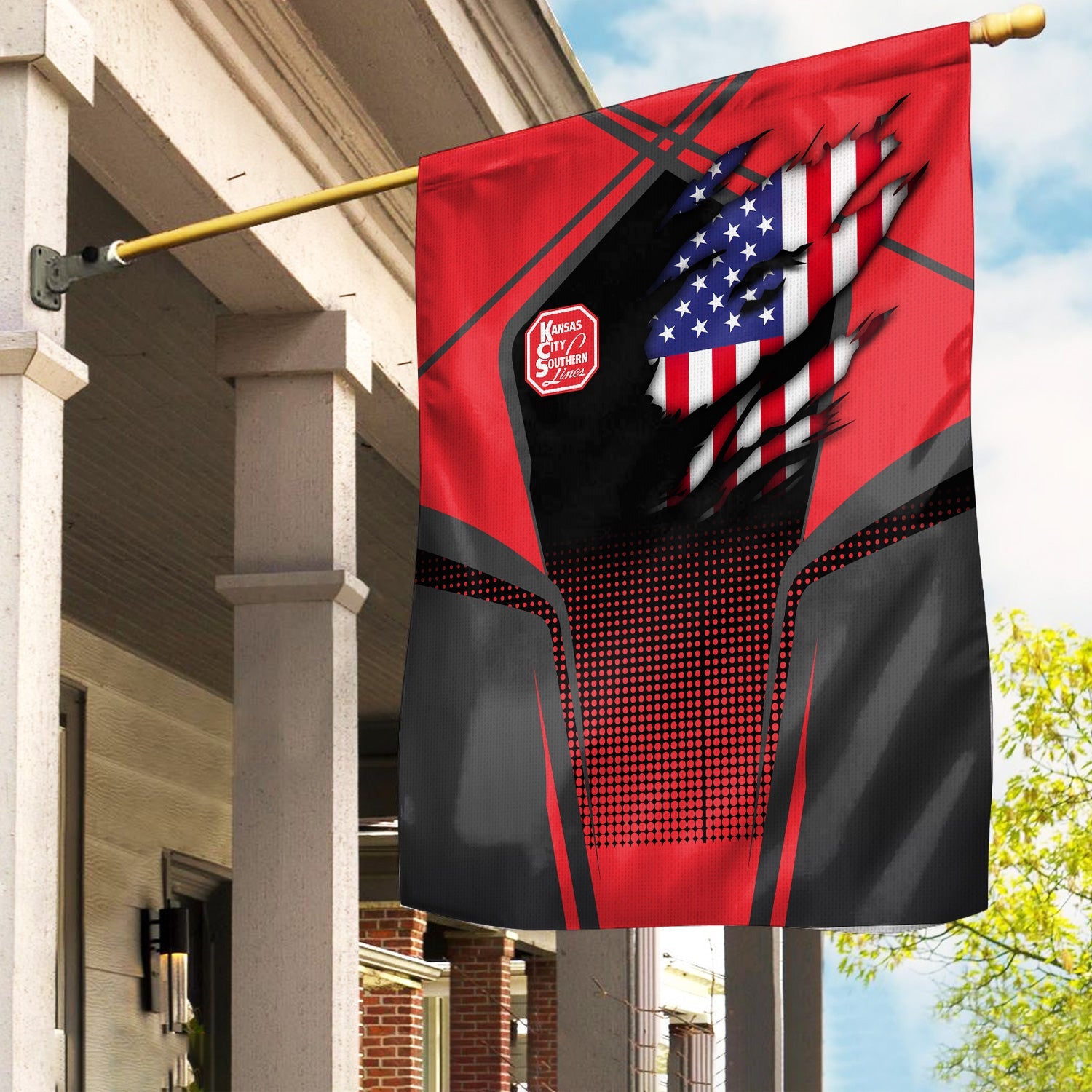 Railspirit Personalized Kansas City Southern Garden Flag American Vintage All Over Printed Flag