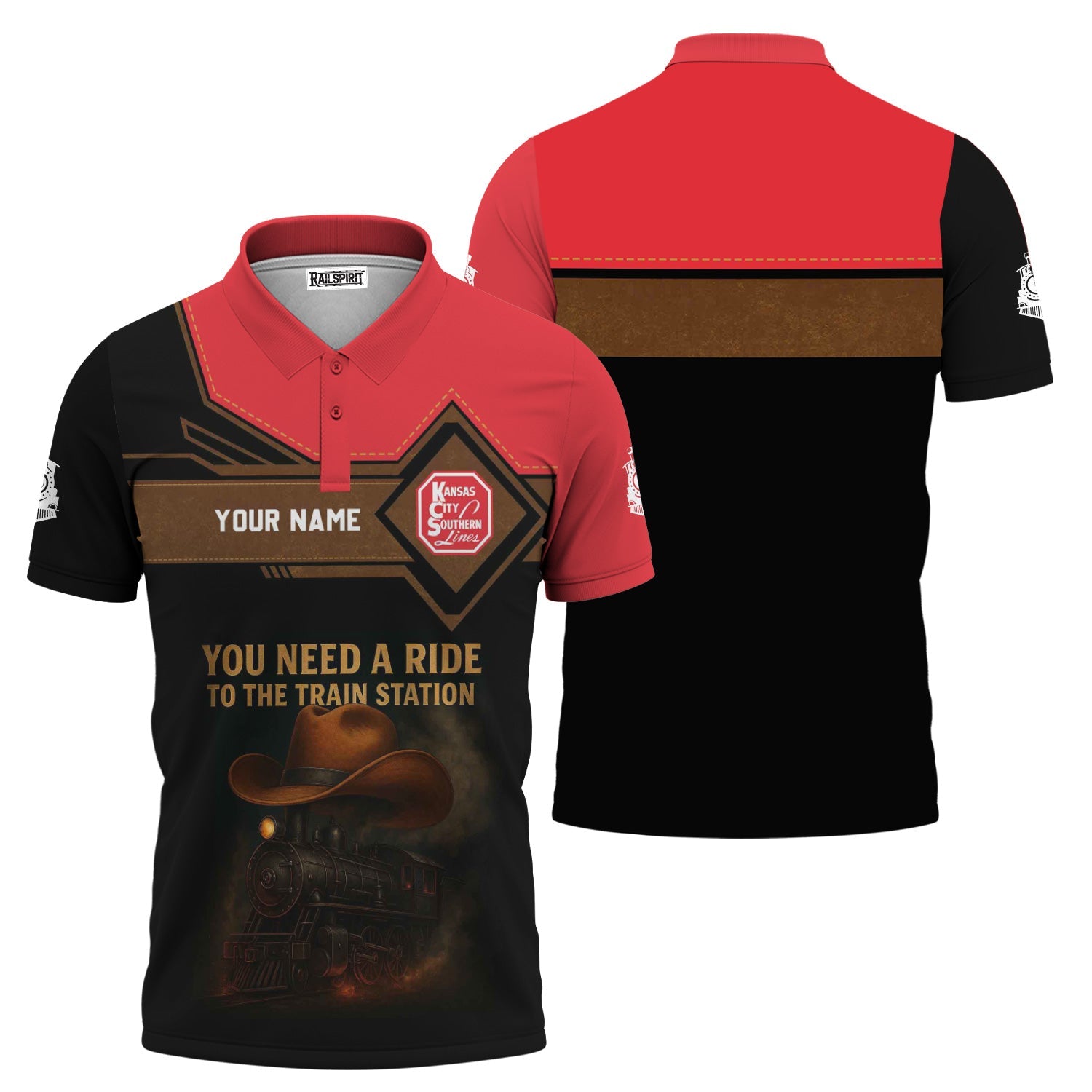 Railspirit Personalized Kansas City Southern Polo Shirt You Need A Ride To The Train Station Shirt For Train Lovers