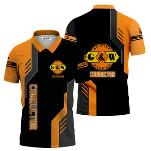 Railspirit Personalized Genesee & Wyoming Inc. Railroad Polo Shirt Unique Railway Style with Custom Job Train Shirt