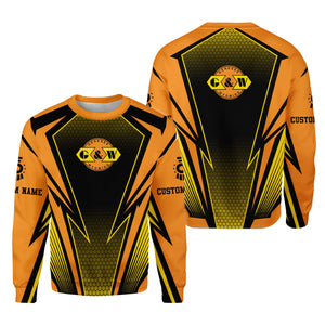 Railspirit Personalized Genesee & Wyoming Inc. Railroad Sweatshirt Lightning Graphic Style Shirt Gift Idea For Train Lover