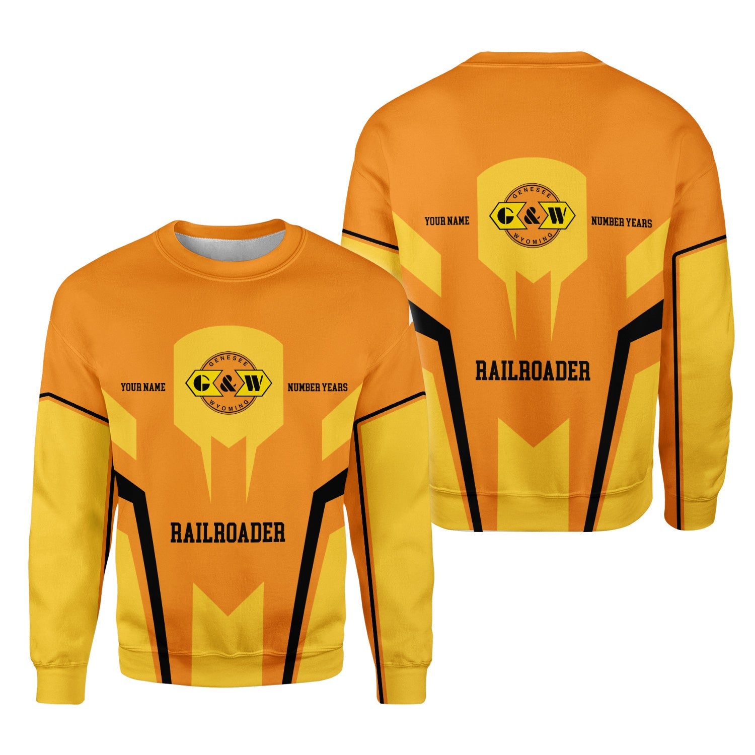 Railspirit Personalized Genesee & Wyoming Inc. Railroad Sweatshirt Custom Year Railroader Shirt Gift Idea For Train Lover