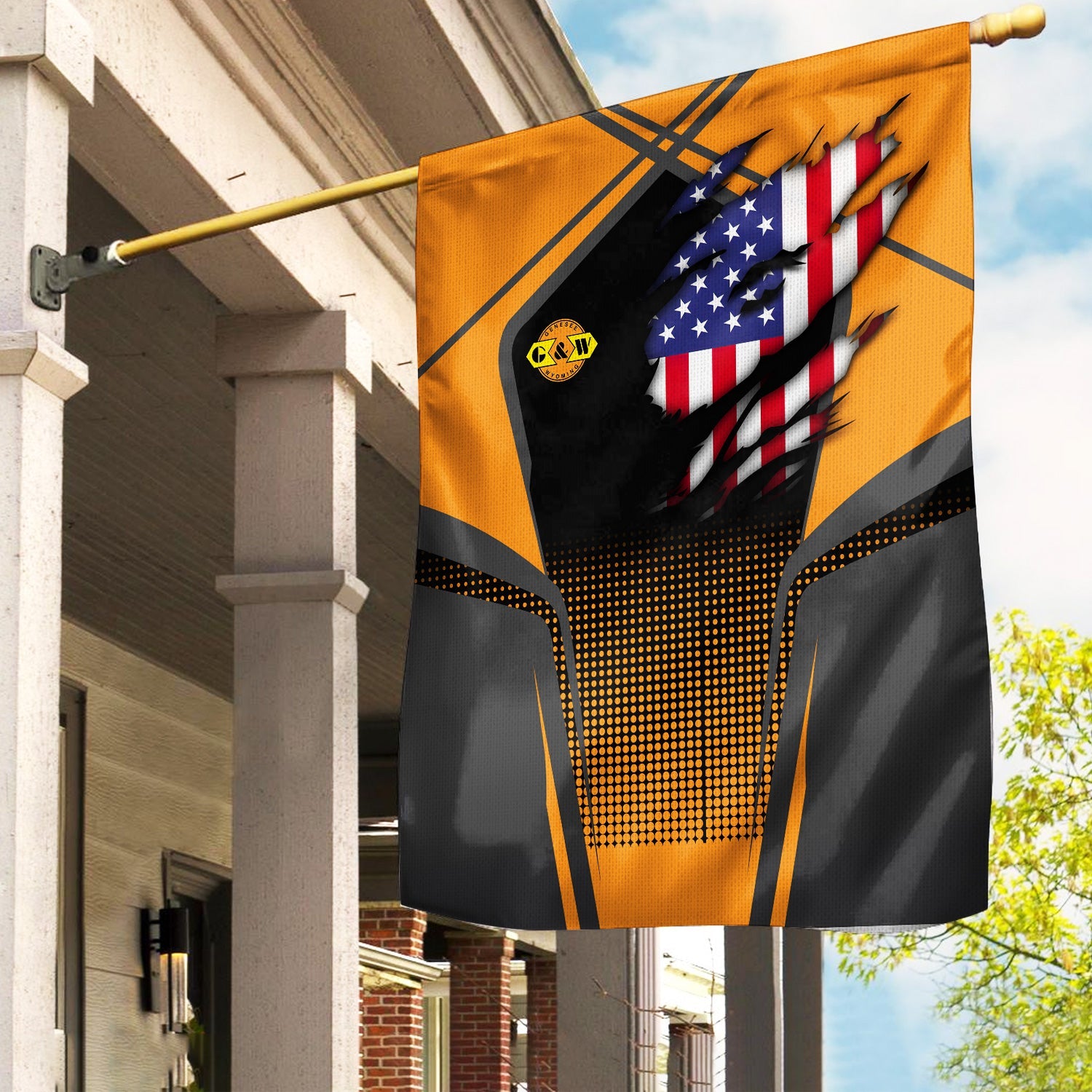 Railspirit Personalized Genesee & Wyoming Inc. Railroad Garden Flag American Vintage All Over Printed Flag