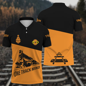Railspirit Personalized Genesee & Wyoming Inc. Railroad Polo Shirt One Track Mind Unisex Train Shirt Gift Idea For Train Lover