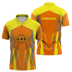 Railspirit Personalized Genesee & Wyoming Inc. Railroad Polo Shirt Futuristic Design with Custom Job Train Shirt