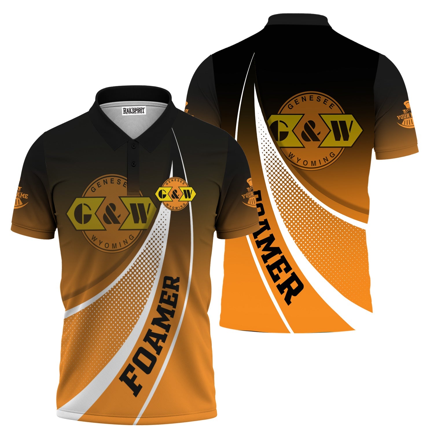 Railspirit Personalized Genesee & Wyoming Inc. Railroad Polo Shirt Railway-Themed Style Shirt Gift Idea For Trainspotter