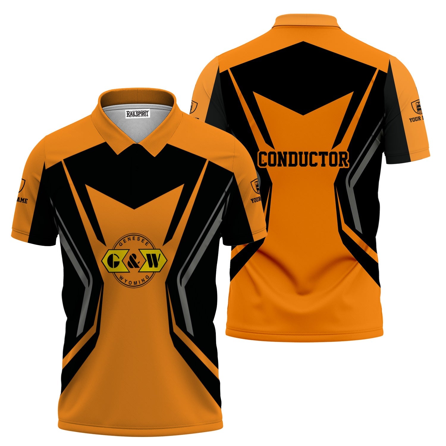 Railspirit Personalized Genesee & Wyoming Inc. Railroad Polo Shirt Unique Style with Custom Job Train Shirt