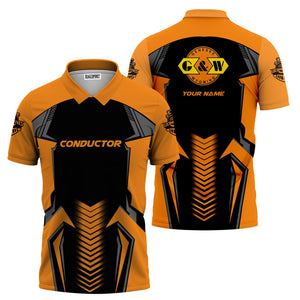 Railspirit Personalized Genesee & Wyoming Inc. Railroad Polo Shirt Standout Style with Custom Position Train Shirt