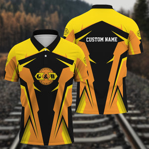 Railspirit Personalized Genesee & Wyoming Inc. Railroad Polo Shirt Strong Line Style Train Unisex Shirt All Over Print