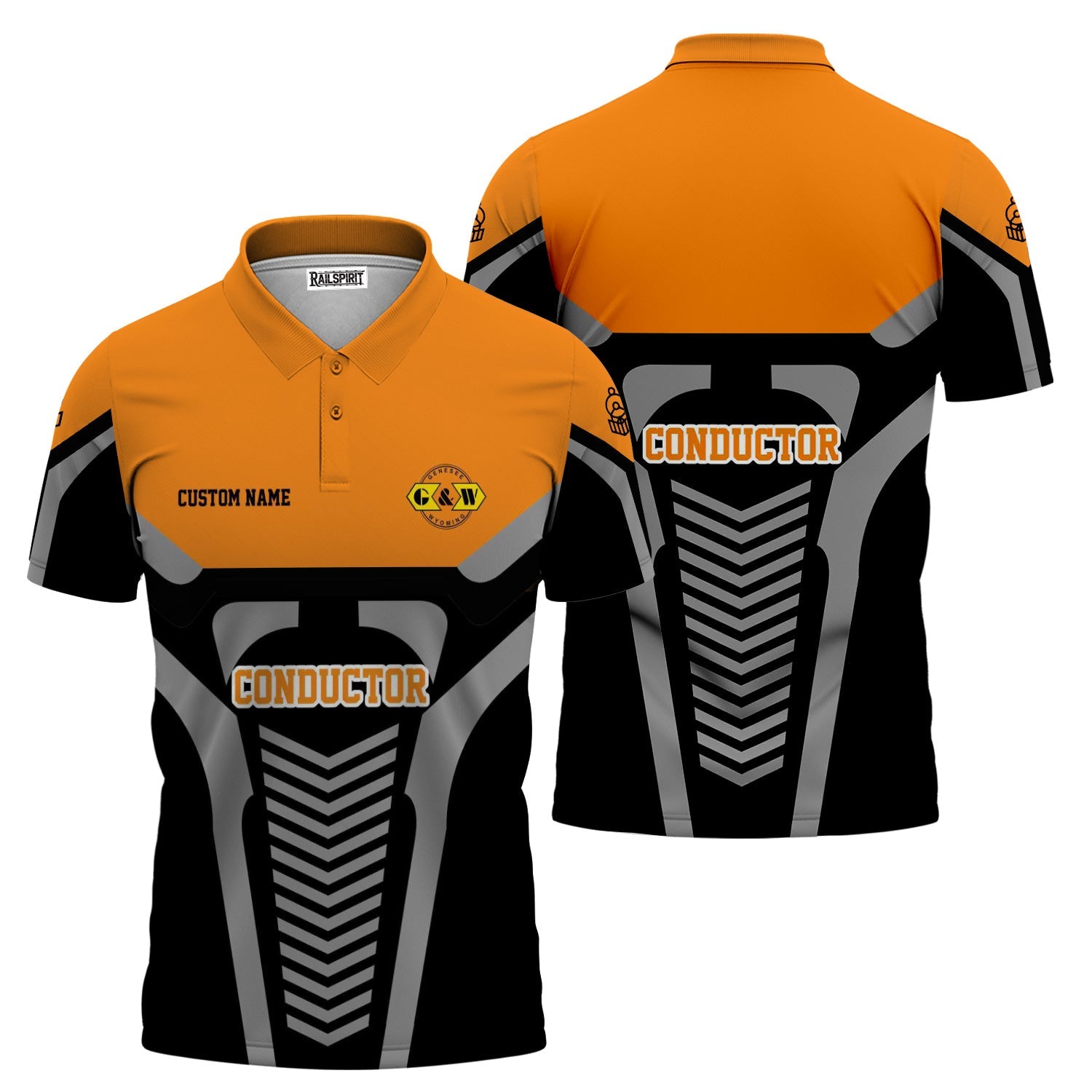 Railspirit Personalized Genesee & Wyoming Inc. Railroad Polo Shirt Track-Inspired with Custom Job Position  Train Shirt