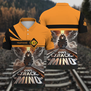 Railspirit Personalized Genesee & Wyoming Inc. Railroad Polo Shirt One Track Mind Train Printed Shirt