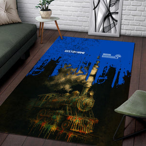Railspirit Personalized Conrail Railroad Area Rug Vintage Train Art Style Rug For Locomotive Fans